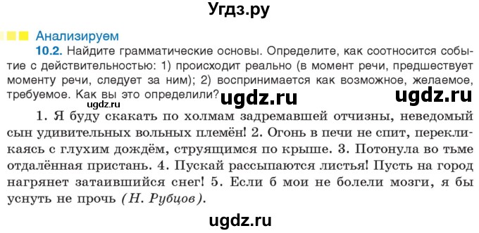 ГДЗ (Учебник) по русскому языку 11 класс Долбик Е.Е. / §10 / 10.2