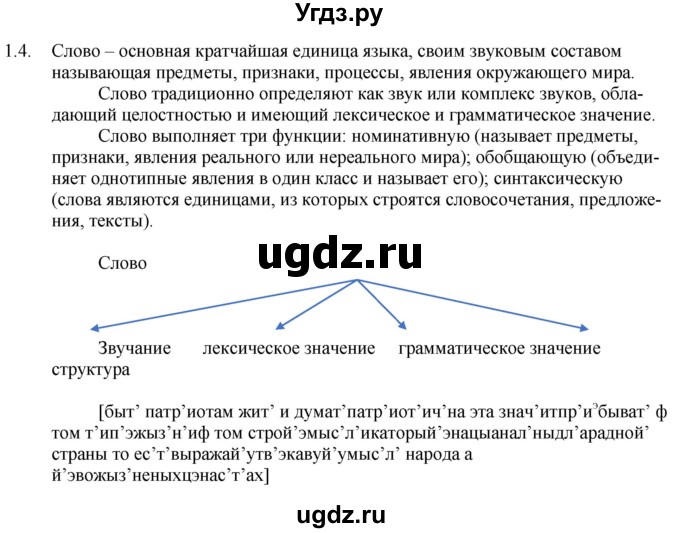 ГДЗ (Решебник) по русскому языку 11 класс Долбик Е.Е. / §1 / 1.4