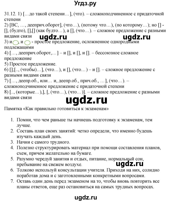 ГДЗ (Решебник) по русскому языку 11 класс Долбик Е.Е. / §31 / 31.12