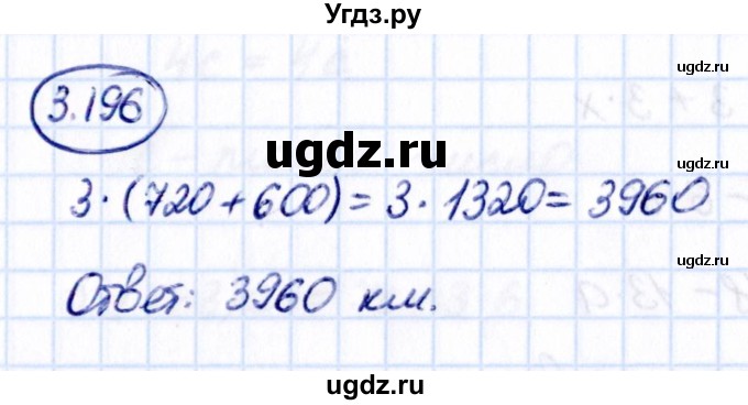 ГДЗ (Решебник к учебнику 2021) по математике 5 класс Виленкин Н.Я. / §3 / 3.196