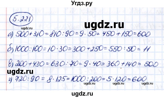 ГДЗ (Решебник к учебнику 2021) по математике 5 класс Виленкин Н.Я. / §5 / 5.221