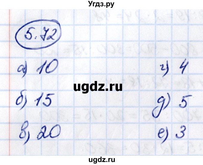 ГДЗ (Решебник к учебнику 2021) по математике 5 класс Виленкин Н.Я. / §5 / 5.72