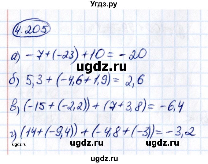 ГДЗ (Решебник к учебнику 2021) по математике 6 класс Виленкин Н.Я. / §4 / упражнение / 4.205