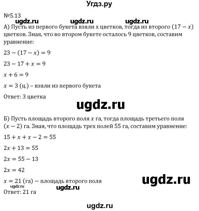 ГДЗ (Решебник к учебнику 2023) по математике 6 класс Виленкин Н.Я. / §5 / упражнение / 5.13