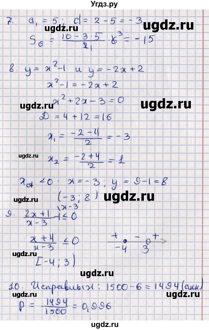 ГДЗ (Решебник) по алгебре 9 класс (самостоятельные и контрольные работы) Ю.А. Глазков / контрольная работа / контрольная работа 6 (вариант) / 4(продолжение 2)