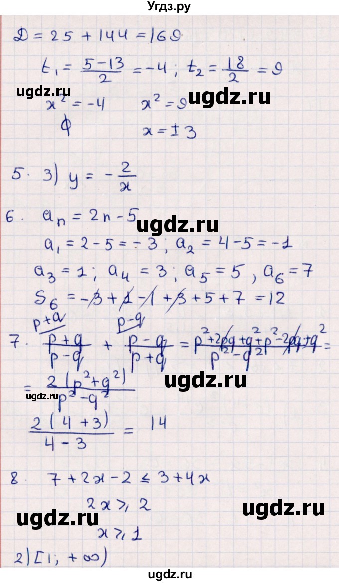 ГДЗ (Решебник) по алгебре 9 класс (контрольные измерительные материалы (ким)) Ю. А. Глазков / тест / тест 14 (вариант) / 4(продолжение 2)