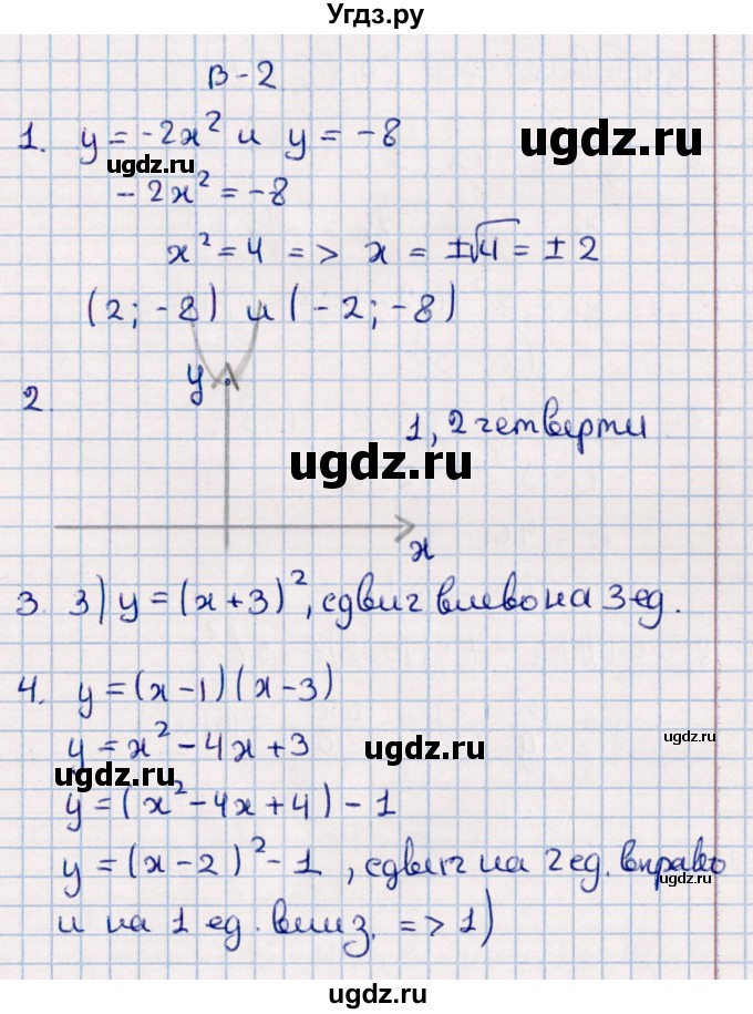 ГДЗ (Решебник) по алгебре 9 класс (контрольные измерительные материалы (ким)) Ю. А. Глазков / тест / тест 3 (вариант) / 2