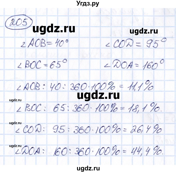 ГДЗ (Решебник) по математике 6 класс Абылкасымова А.Е. / упражнение / 205