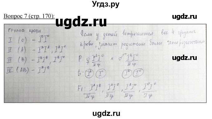 ГДЗ (Решебник) по биологии 11 класс Дашков М.Л. / §32 / 7
