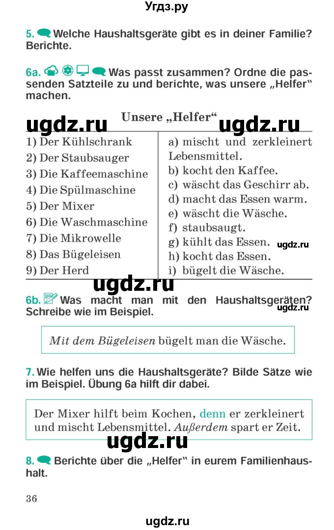 ГДЗ (Учебник) по немецкому языку 6 класс Зуевская Е.В. / часть 2. страница / 36