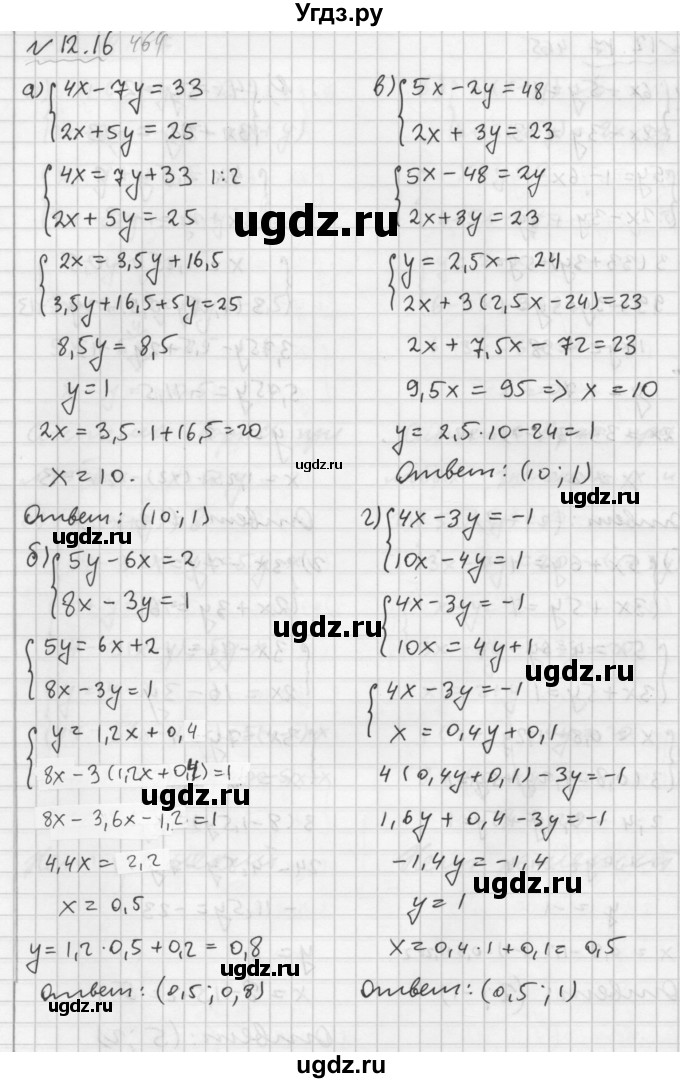 ГДЗ (Решебник №2 к задачнику 2015) по алгебре 7 класс (Учебник, Задачник) А.Г. Мордкович / §12 / 12.16