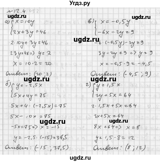ГДЗ (Решебник №2 к задачнику 2015) по алгебре 7 класс (Учебник, Задачник) А.Г. Мордкович / §12 / 12.4