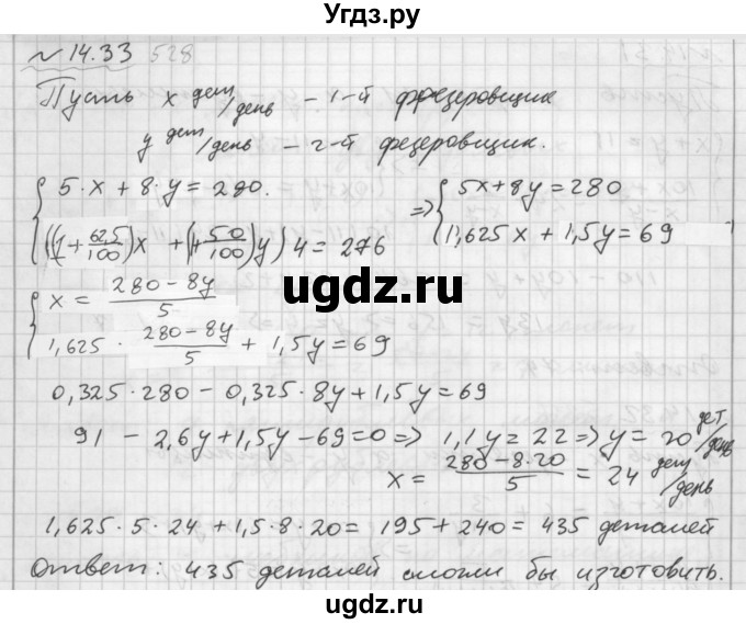 ГДЗ (Решебник №2 к задачнику 2015) по алгебре 7 класс (Учебник, Задачник) А.Г. Мордкович / §14 / 14.33