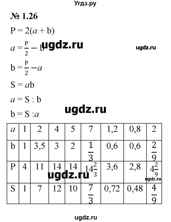 ГДЗ (Решебник к задачнику 2021) по алгебре 7 класс (Учебник, Задачник) А.Г. Мордкович / §1 / 1.26