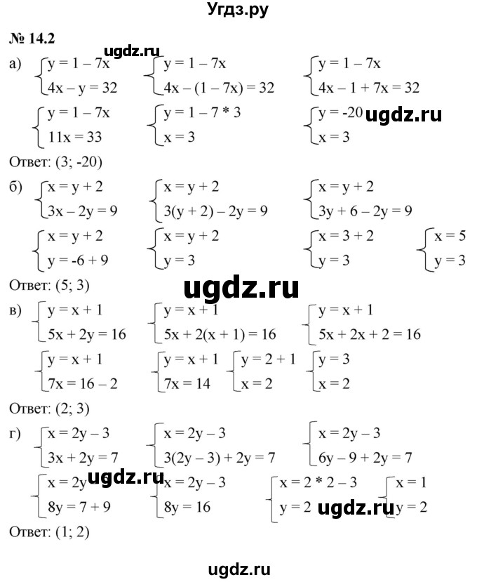ГДЗ (Решебник к задачнику 2021) по алгебре 7 класс (Учебник, Задачник) А.Г. Мордкович / §14 / 14.2