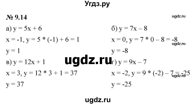 ГДЗ (Решебник к задачнику 2021) по алгебре 7 класс (Учебник, Задачник) А.Г. Мордкович / §9 / 9.14
