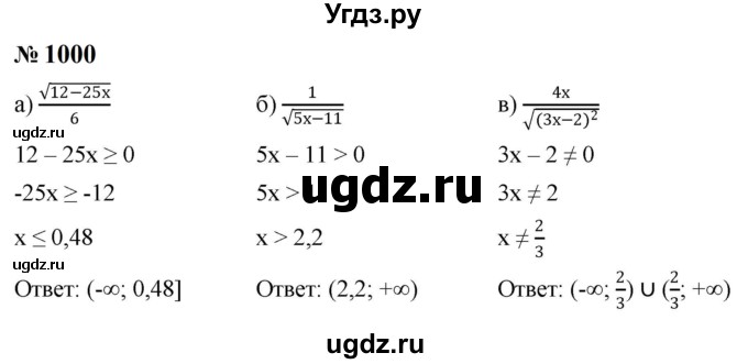ГДЗ (Решебник к учебнику 2023) по алгебре 8 класс Ю.Н. Макарычев / номер / 1000