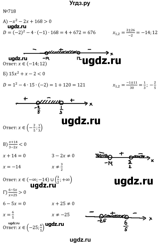 ГДЗ (Решебник к учебнику 2023) по алгебре 8 класс Ю.Н. Макарычев / номер / 718