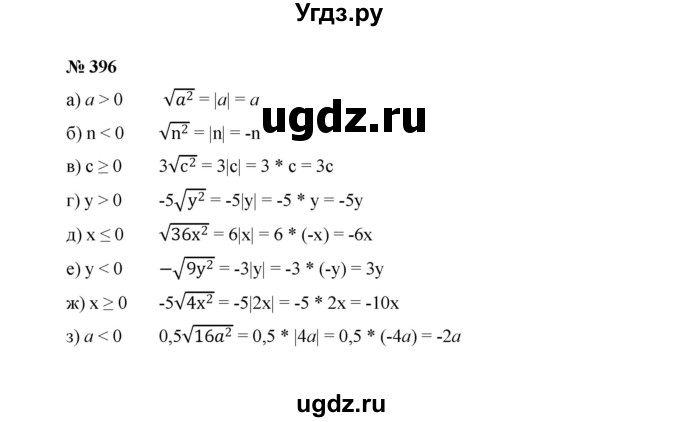 ГДЗ (Решебник к учебнику 2022) по алгебре 8 класс Ю.Н. Макарычев / номер / 396
