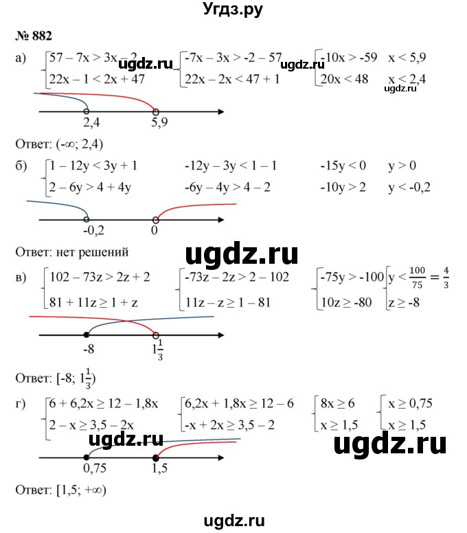 ГДЗ (Решебник к учебнику 2022) по алгебре 8 класс Ю.Н. Макарычев / номер / 882