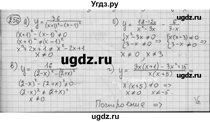 ГДЗ (Решебник №2 к учебнику 2015) по алгебре 8 класс Ю.Н. Макарычев / номер / 256