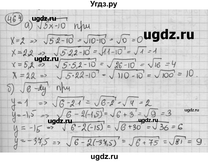 ГДЗ (Решебник №2 к учебнику 2015) по алгебре 8 класс Ю.Н. Макарычев / номер / 464