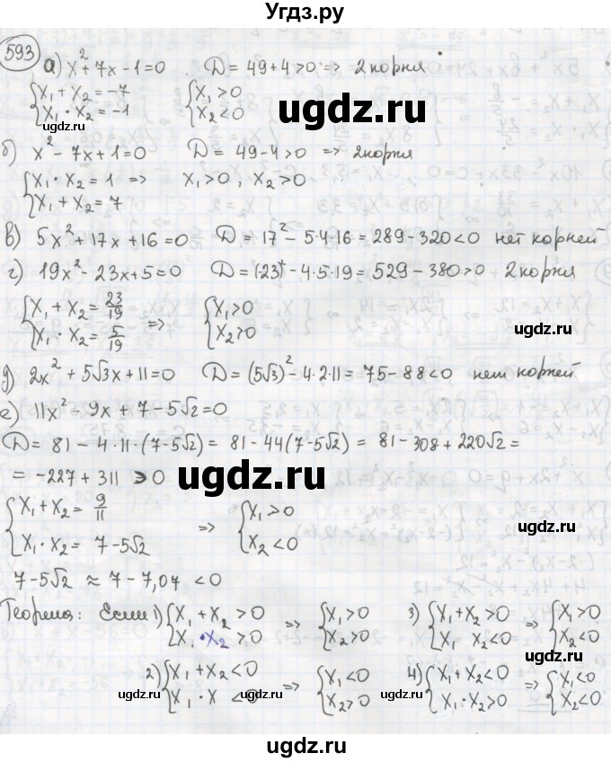 ГДЗ (Решебник №2 к учебнику 2015) по алгебре 8 класс Ю.Н. Макарычев / номер / 593