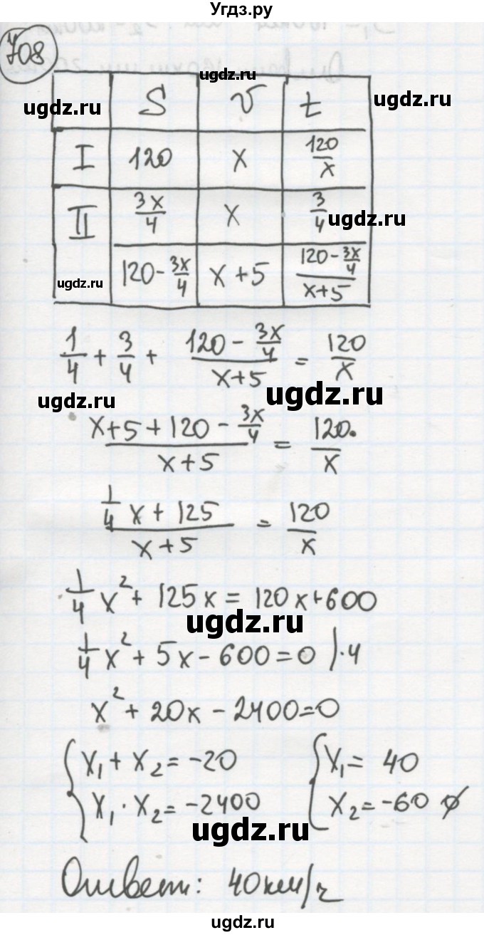 ГДЗ (Решебник №2 к учебнику 2015) по алгебре 8 класс Ю.Н. Макарычев / номер / 708