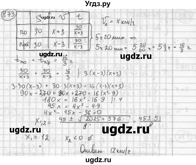 ГДЗ (Решебник №2 к учебнику 2015) по алгебре 8 класс Ю.Н. Макарычев / номер / 873