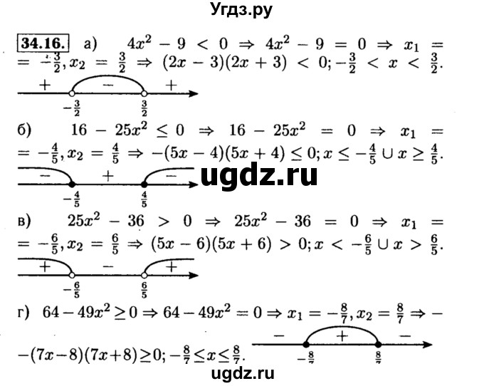 ГДЗ (Решебник №2 к задачнику 2015) по алгебре 8 класс (Учебник, Задачник) Мордкович А.Г. / §34 / 34.16