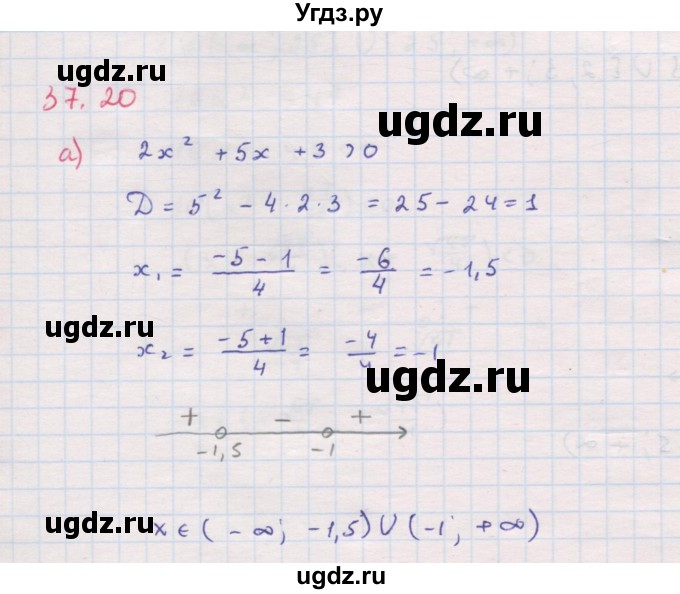 ГДЗ (Решебник к задачнику 2017) по алгебре 8 класс (Учебник, Задачник) Мордкович А.Г. / §37 / 37.20