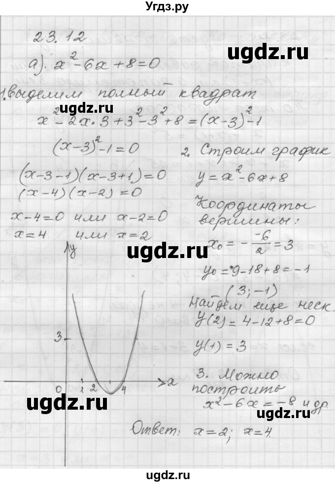 ГДЗ (Решебник №1 к задачнику 2015) по алгебре 8 класс (Учебник, Задачник) Мордкович А.Г. / §23 / 23.12