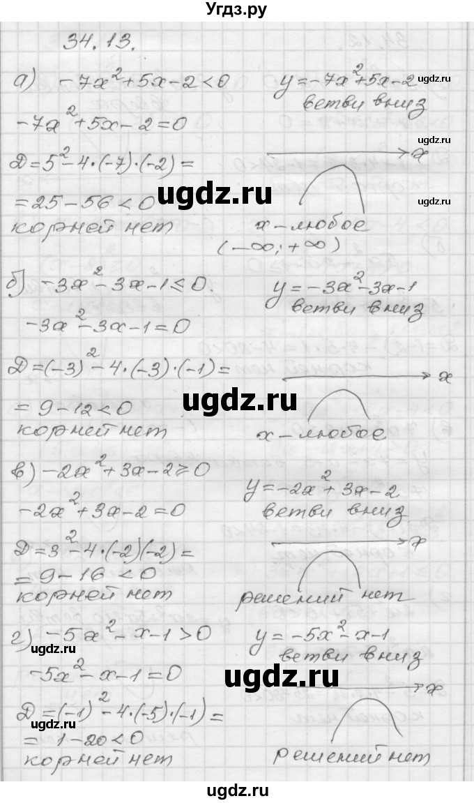 ГДЗ (Решебник №1 к задачнику 2015) по алгебре 8 класс (Учебник, Задачник) Мордкович А.Г. / §34 / 34.13