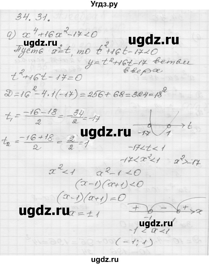 ГДЗ (Решебник №1 к задачнику 2015) по алгебре 8 класс (Учебник, Задачник) Мордкович А.Г. / §34 / 34.31