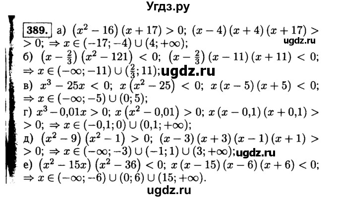 ГДЗ (Решебник №1 к учебнику 2015) по алгебре 9 класс Ю.Н. Макарычев / номер / 389