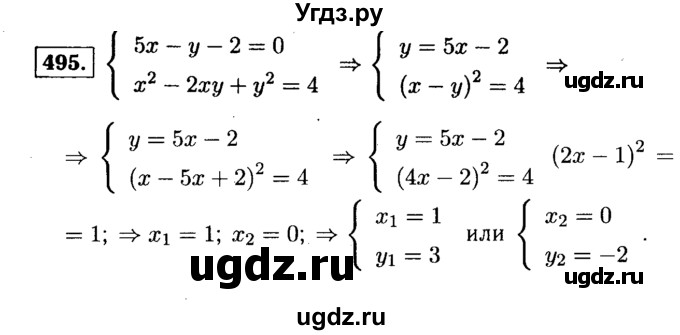 ГДЗ (Решебник №1 к учебнику 2015) по алгебре 9 класс Ю.Н. Макарычев / номер / 495