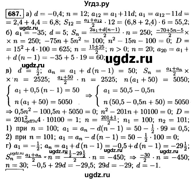 ГДЗ (Решебник №1 к учебнику 2015) по алгебре 9 класс Ю.Н. Макарычев / номер / 687