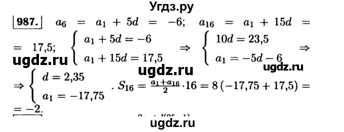 ГДЗ (Решебник №1 к учебнику 2015) по алгебре 9 класс Ю.Н. Макарычев / номер / 987