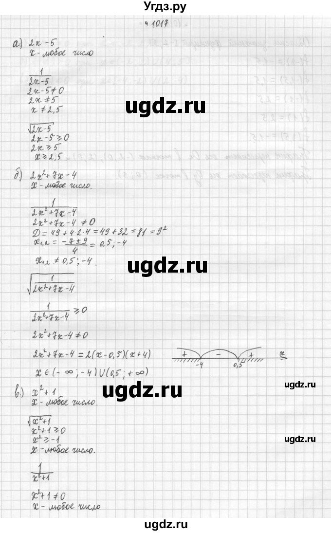 ГДЗ (Решебник №2 к учебнику 2015) по алгебре 9 класс Ю.Н. Макарычев / номер / 1017