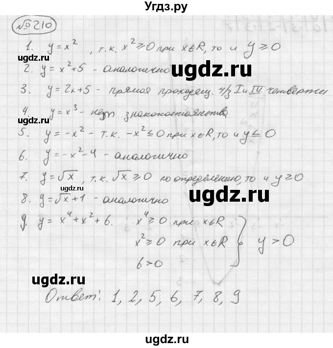 ГДЗ (Решебник №2 к учебнику 2015) по алгебре 9 класс Ю.Н. Макарычев / номер / 210
