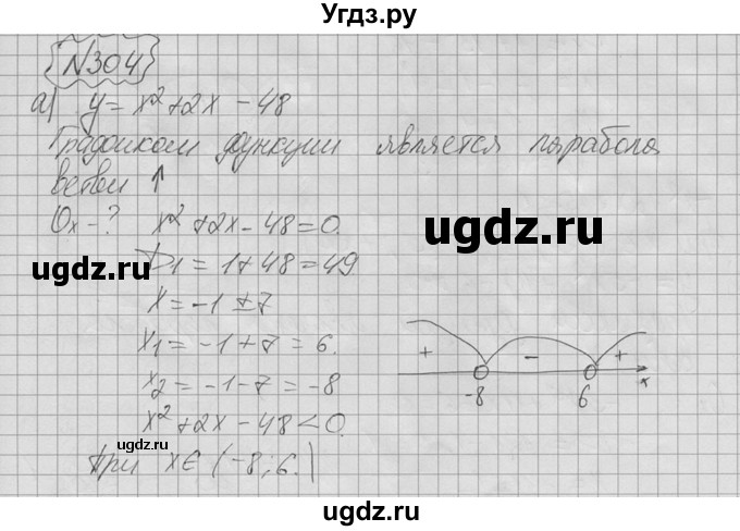 ГДЗ (Решебник №2 к учебнику 2015) по алгебре 9 класс Ю.Н. Макарычев / номер / 304