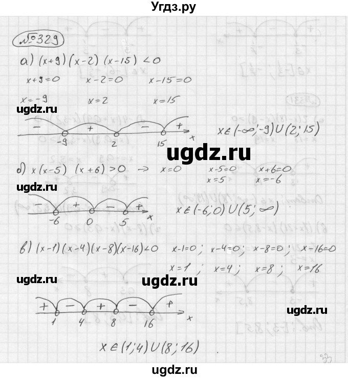 ГДЗ (Решебник №2 к учебнику 2015) по алгебре 9 класс Ю.Н. Макарычев / номер / 329