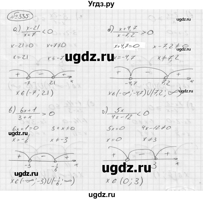 ГДЗ (Решебник №2 к учебнику 2015) по алгебре 9 класс Ю.Н. Макарычев / номер / 335
