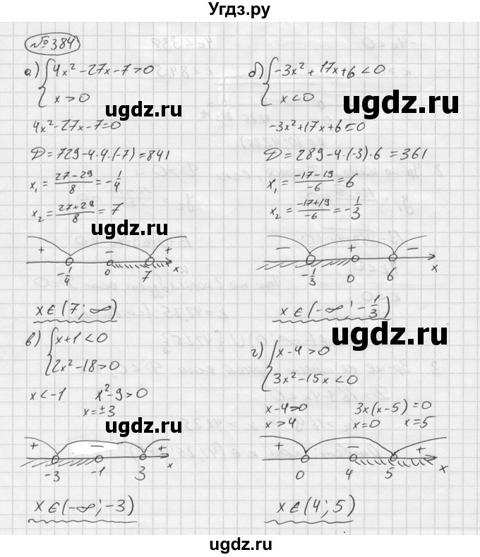 ГДЗ (Решебник №2 к учебнику 2015) по алгебре 9 класс Ю.Н. Макарычев / номер / 384