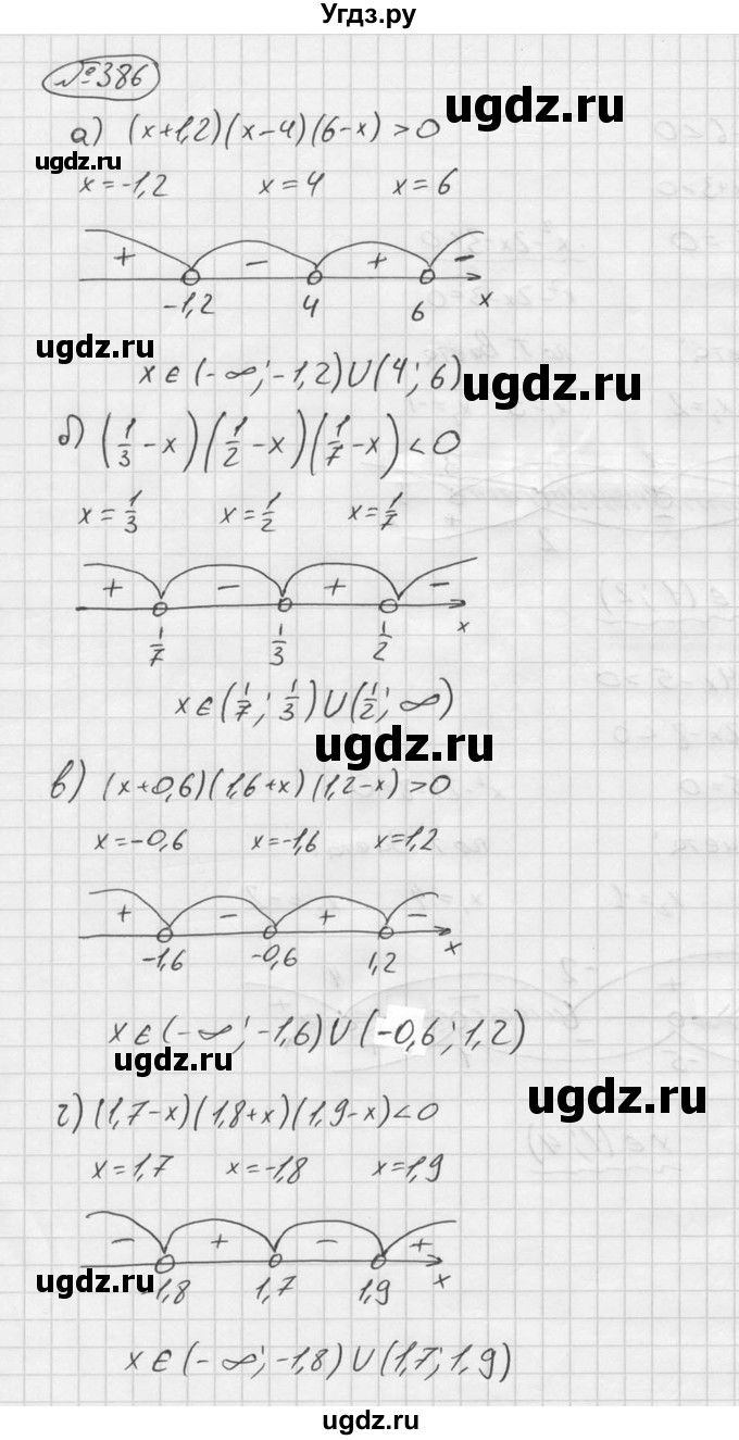 ГДЗ (Решебник №2 к учебнику 2015) по алгебре 9 класс Ю.Н. Макарычев / номер / 386