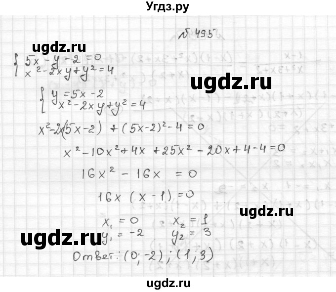 ГДЗ (Решебник №2 к учебнику 2015) по алгебре 9 класс Ю.Н. Макарычев / номер / 495