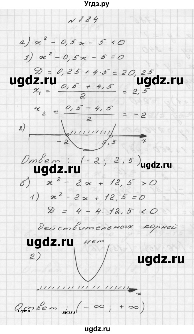 ГДЗ (Решебник №2 к учебнику 2015) по алгебре 9 класс Ю.Н. Макарычев / номер / 784