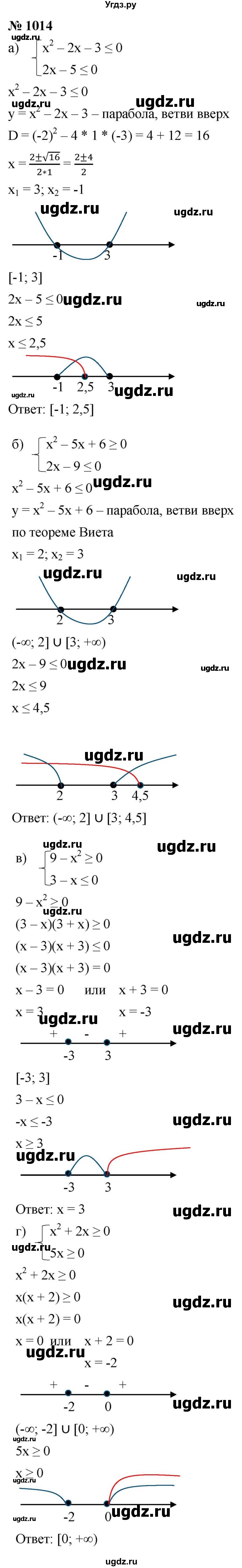ГДЗ (Решебник к учебнику 2021) по алгебре 9 класс Ю.Н. Макарычев / номер / 1014