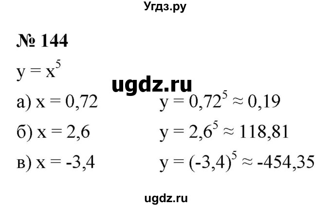 ГДЗ (Решебник к учебнику 2021) по алгебре 9 класс Ю.Н. Макарычев / номер / 144