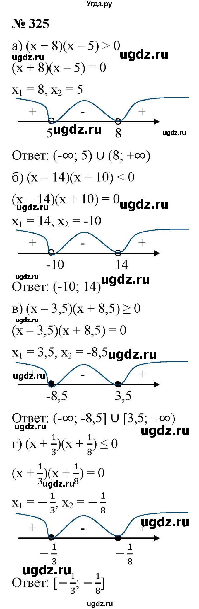 ГДЗ (Решебник к учебнику 2021) по алгебре 9 класс Ю.Н. Макарычев / номер / 325